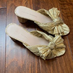 Loeffler Randall Gold Emilia Mules Size 7